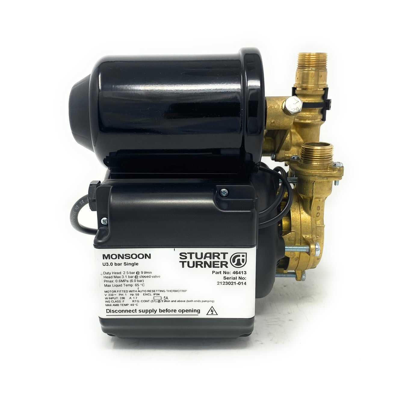 2022 Stuart Turner Monsoon 3 Bar Universal Negative Single Pump (black) 46413