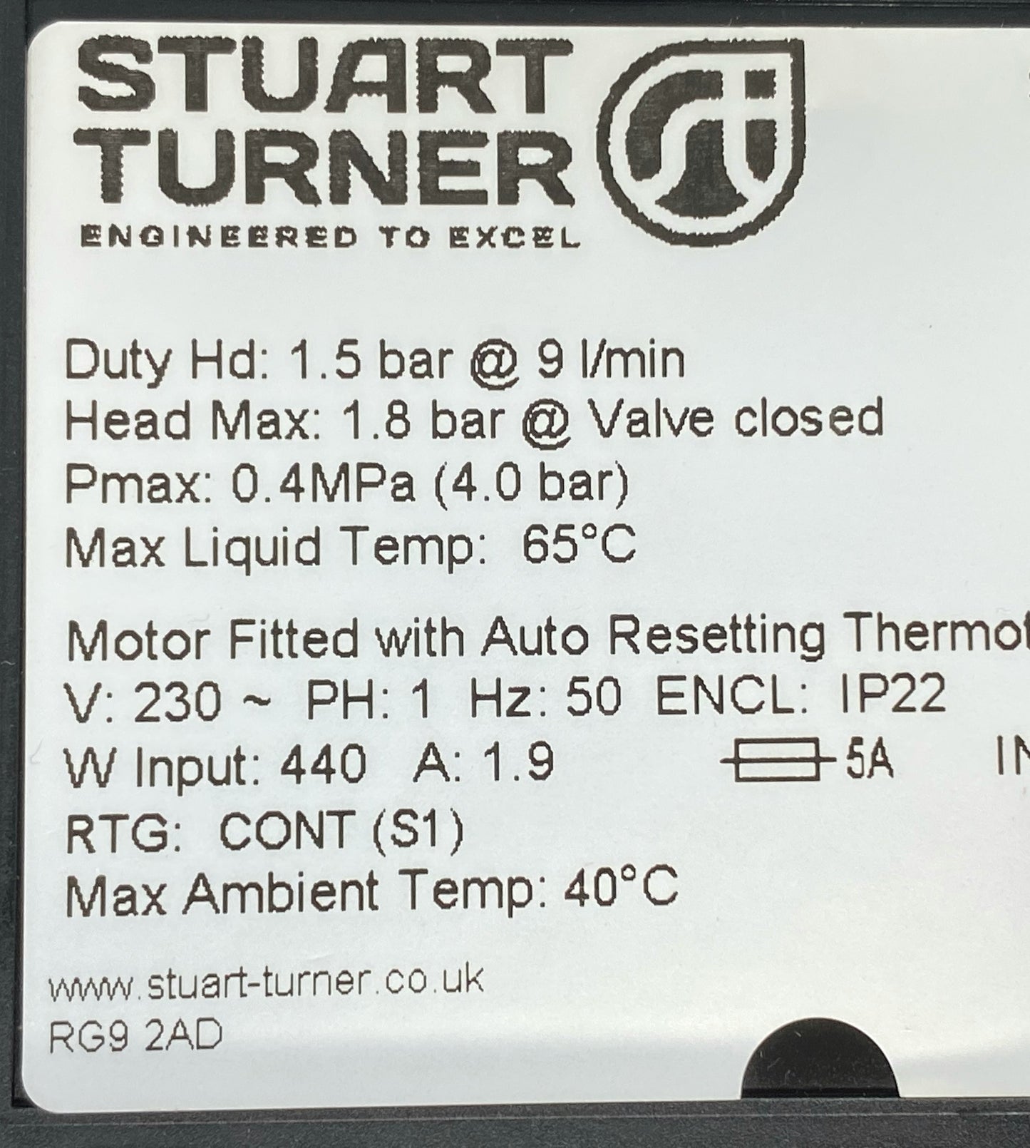 Stuart Turner Showermate positive 1.8 Bar Shower Pump 46532