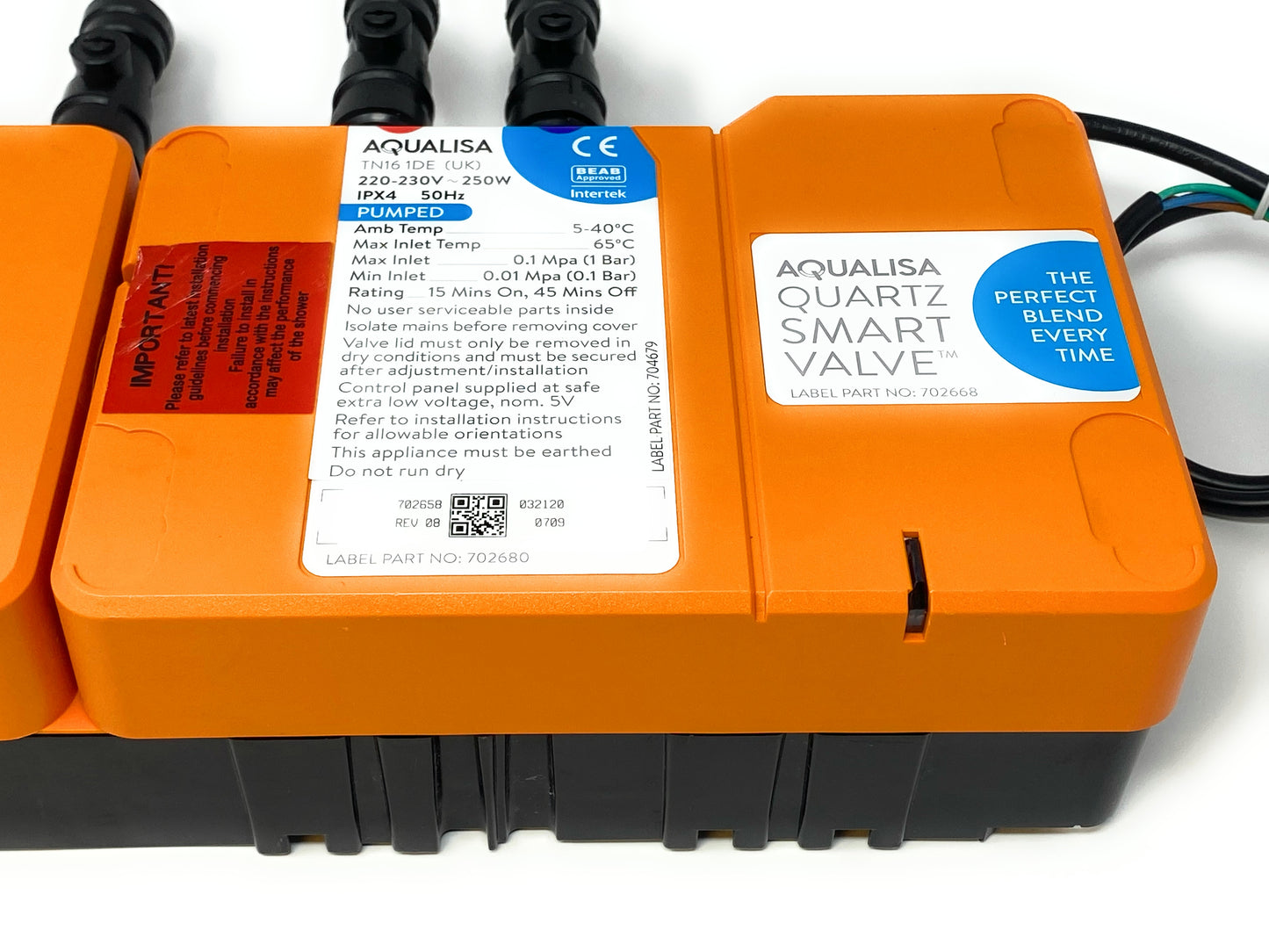 AQUALISA PUMPED A2 DIGITAL PROCESSOR- LOW PRESSURE GRAVITY FED 910595 (Orange)