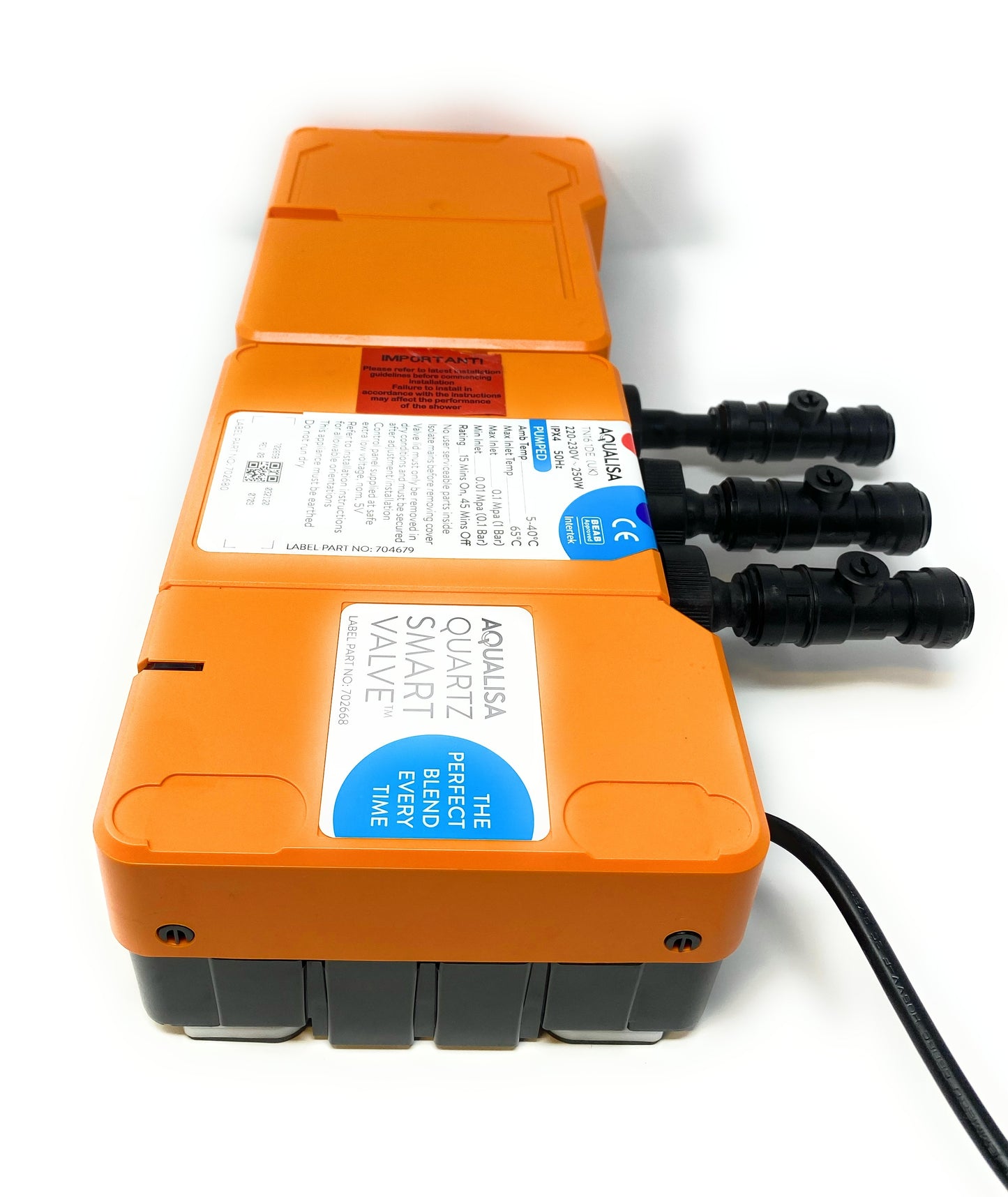 AQUALISA PUMPED A2 DIGITAL PROCESSOR- LOW PRESSURE GRAVITY FED 910595 (Orange)