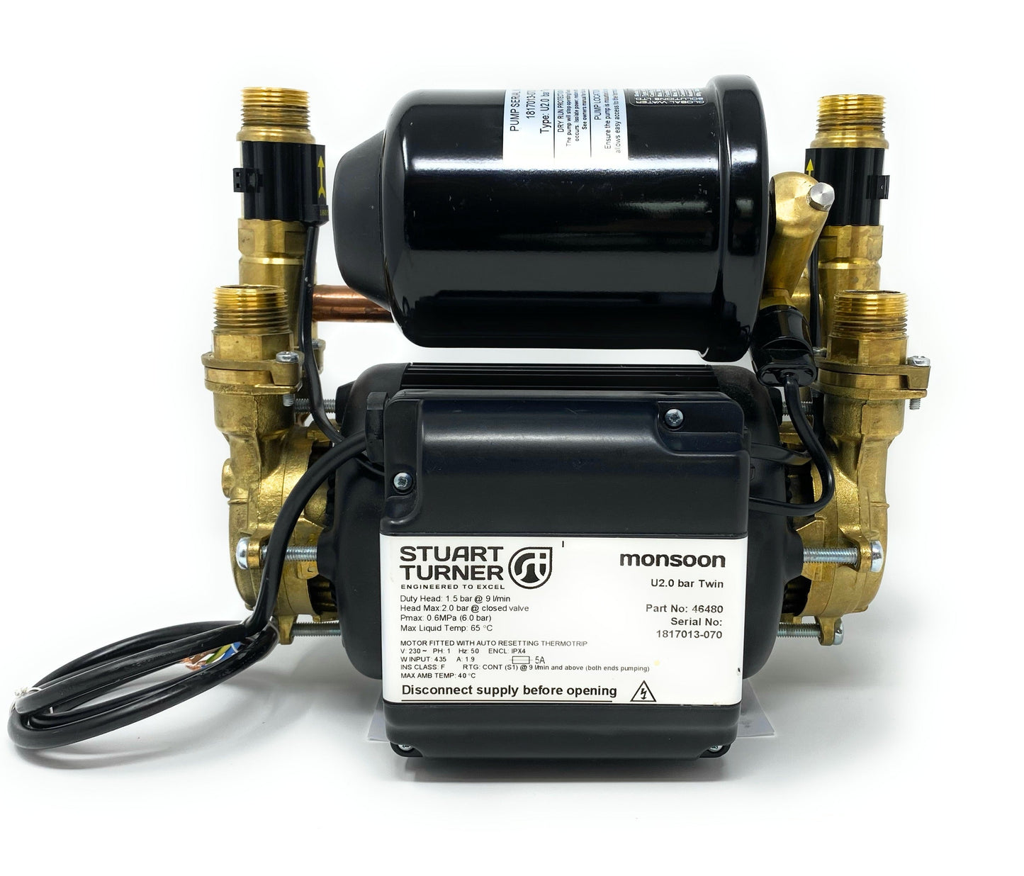 2021 Stuart Turner Monsoon 2 Bar Universal Negative Pump (black) 46480