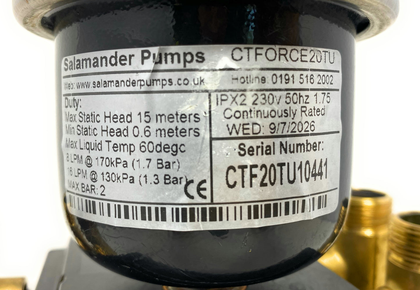 Salamander CT FORCE 20TU 2 bar Twin Universal Shower Pump